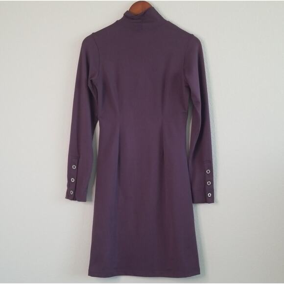 Title Nine Stretch Getaway Mock Neck Dress Medium Purple Travel Leisure Casual - Picture 2 of 11